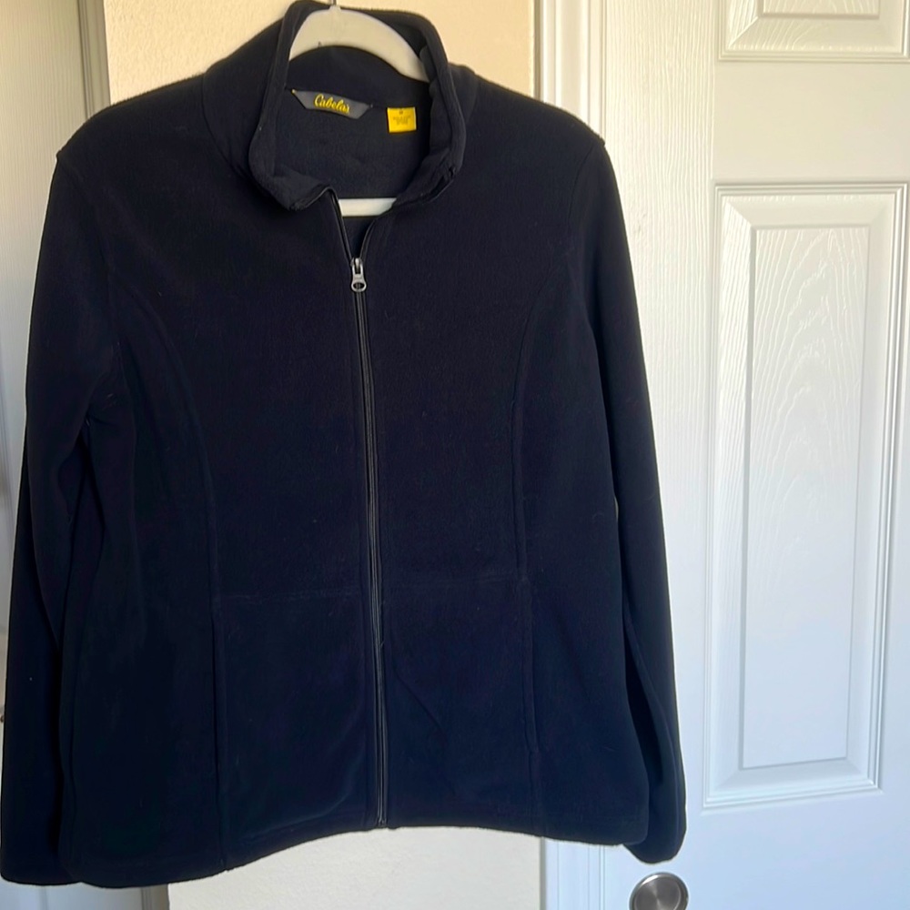 Cabela’s Full ZIP medium weight black polar Performer FLEECE jacket size medium